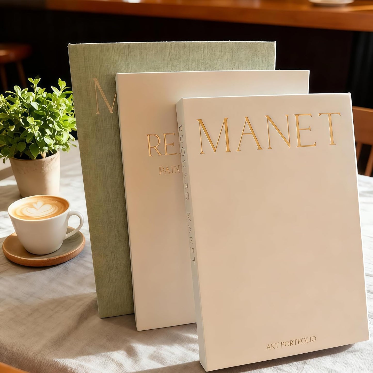 Linen Fabric Fake Books / Set of 3