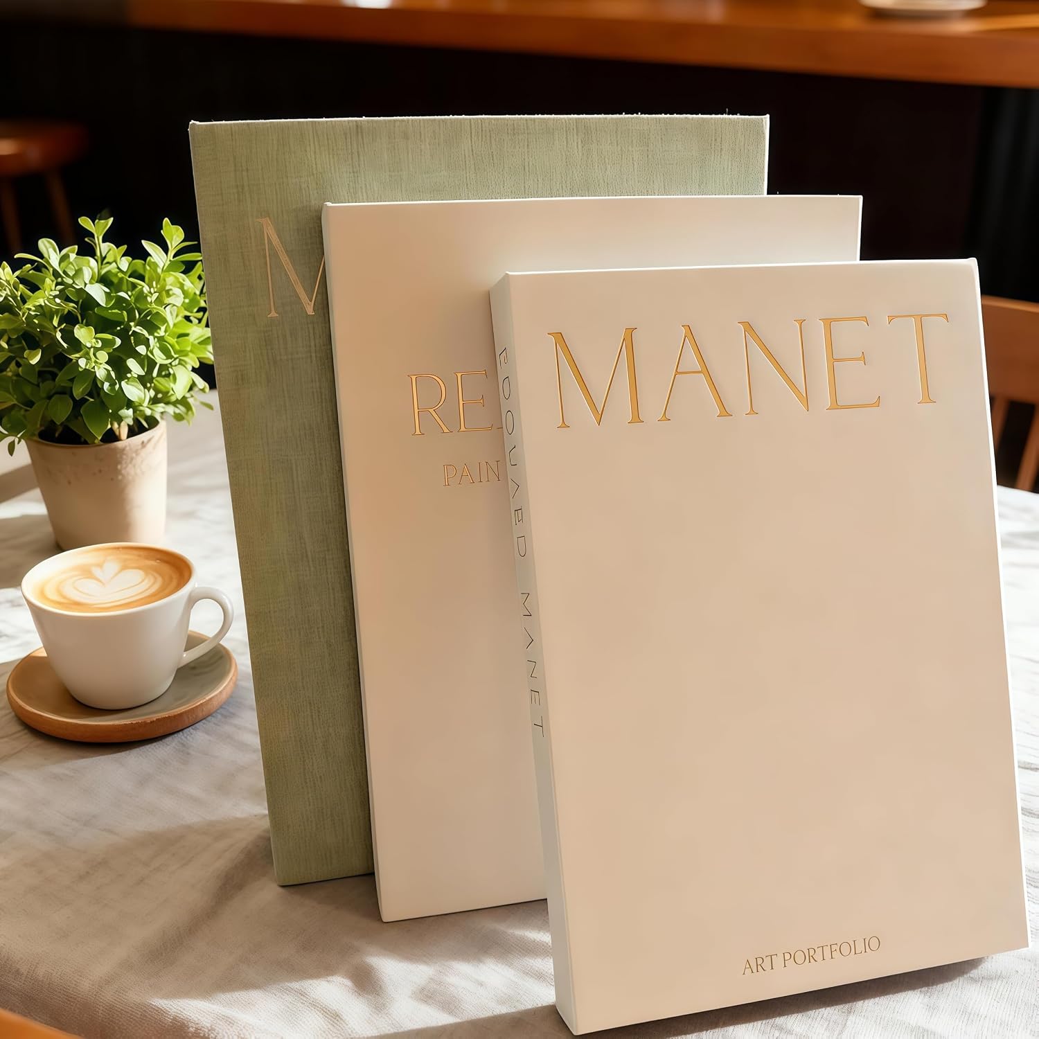 Linen Fabric Fake Books / Set of 3