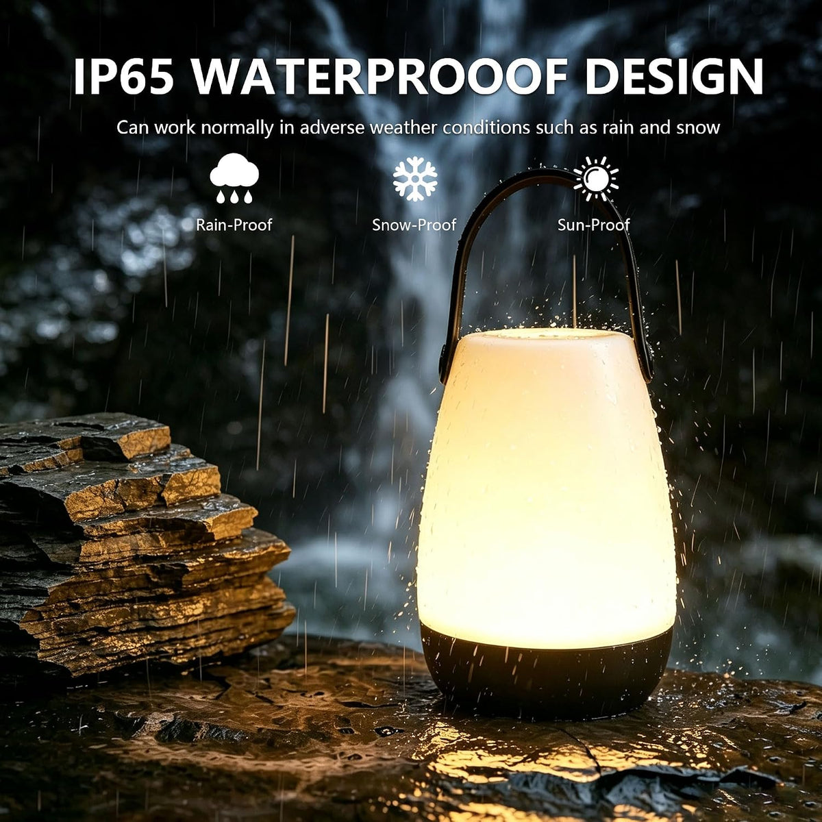 2-Pack Outdoor Rechargeable Table lamp,IP44 Waterproof,Remote | USB charging,PC Material,16 RGB colors,Outdoor