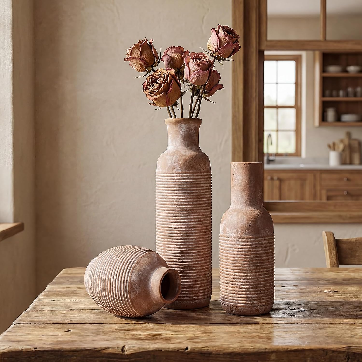 Rustic Farmhouse Vase / Retro2 / Set of 3