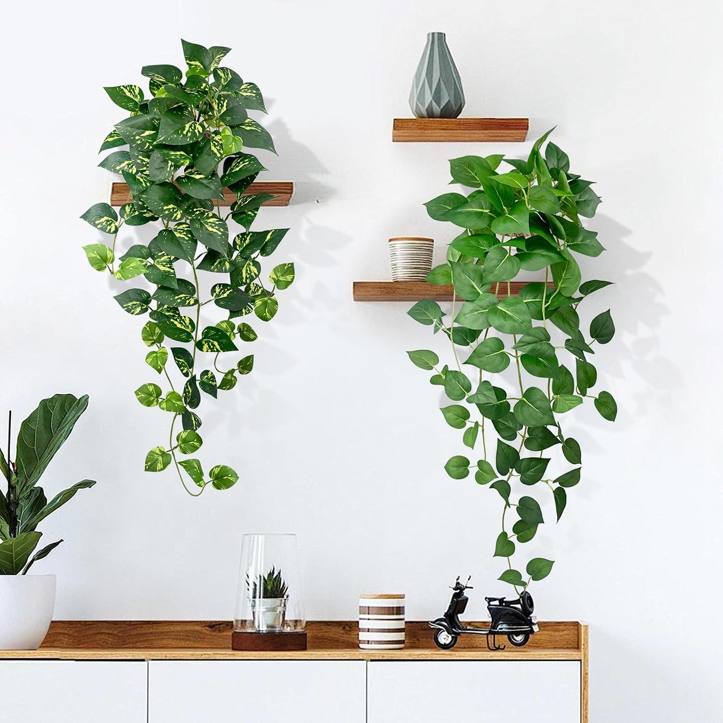 Artificial Hanging Plants ‘’ / Green and Yellow Green / 31.5 / Set of 2