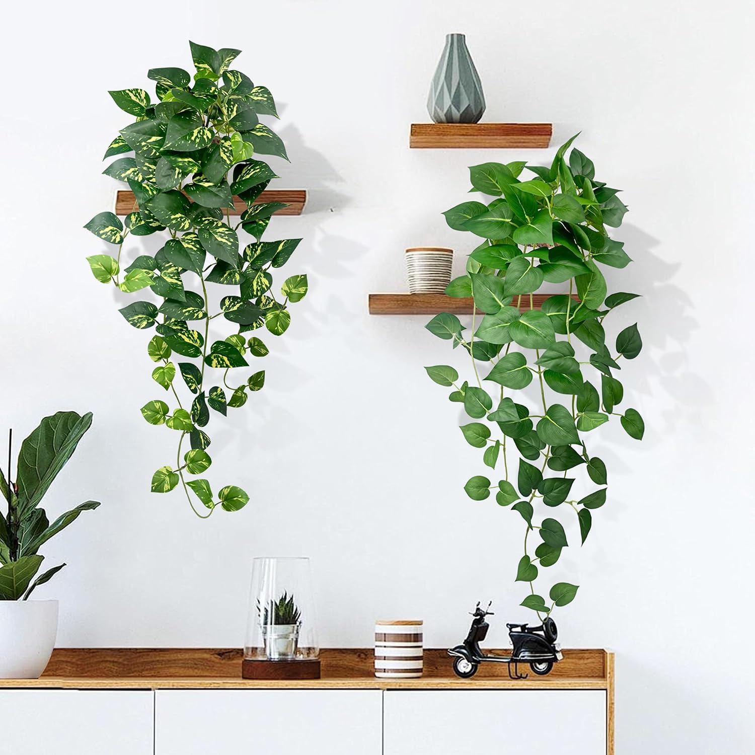 Artificial Hanging Plants ‘’ / Green and Yellow Green / 31.5 / Set of 2