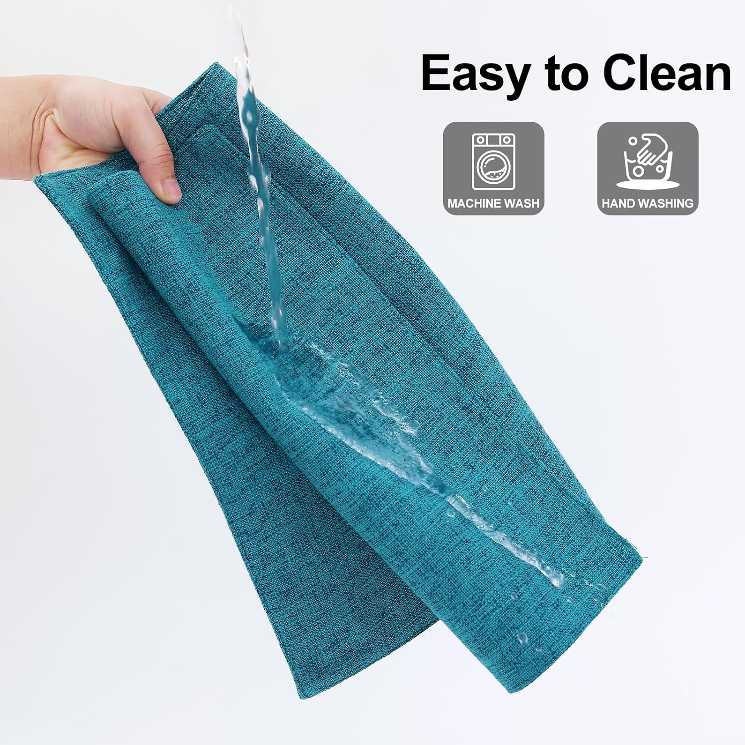 Homaxy Cloths Placemats for Dining Table Set of 6, 13" x 19", Teal | Heat Resistant, Washable, Cotton Linen Blend Table