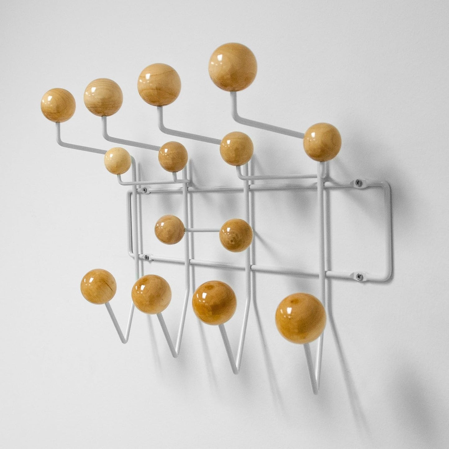 Mid Century Modern Bubble Wall Mounted Coat Rack, Natural