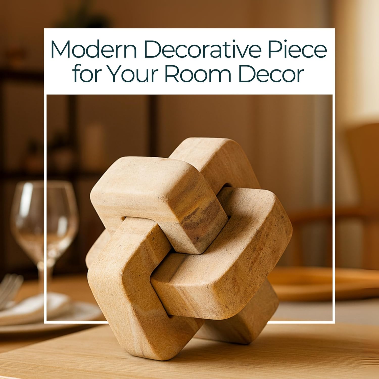 Decorative Knot Sculpture for Modern Home Decor / 5.0" H / Brown