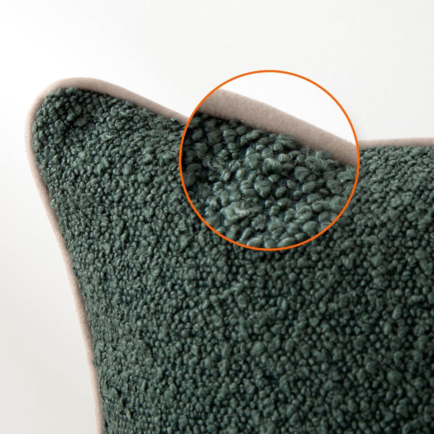 Boucle Throw Pillow Covers / Green / 18 x 18 / Set of 2