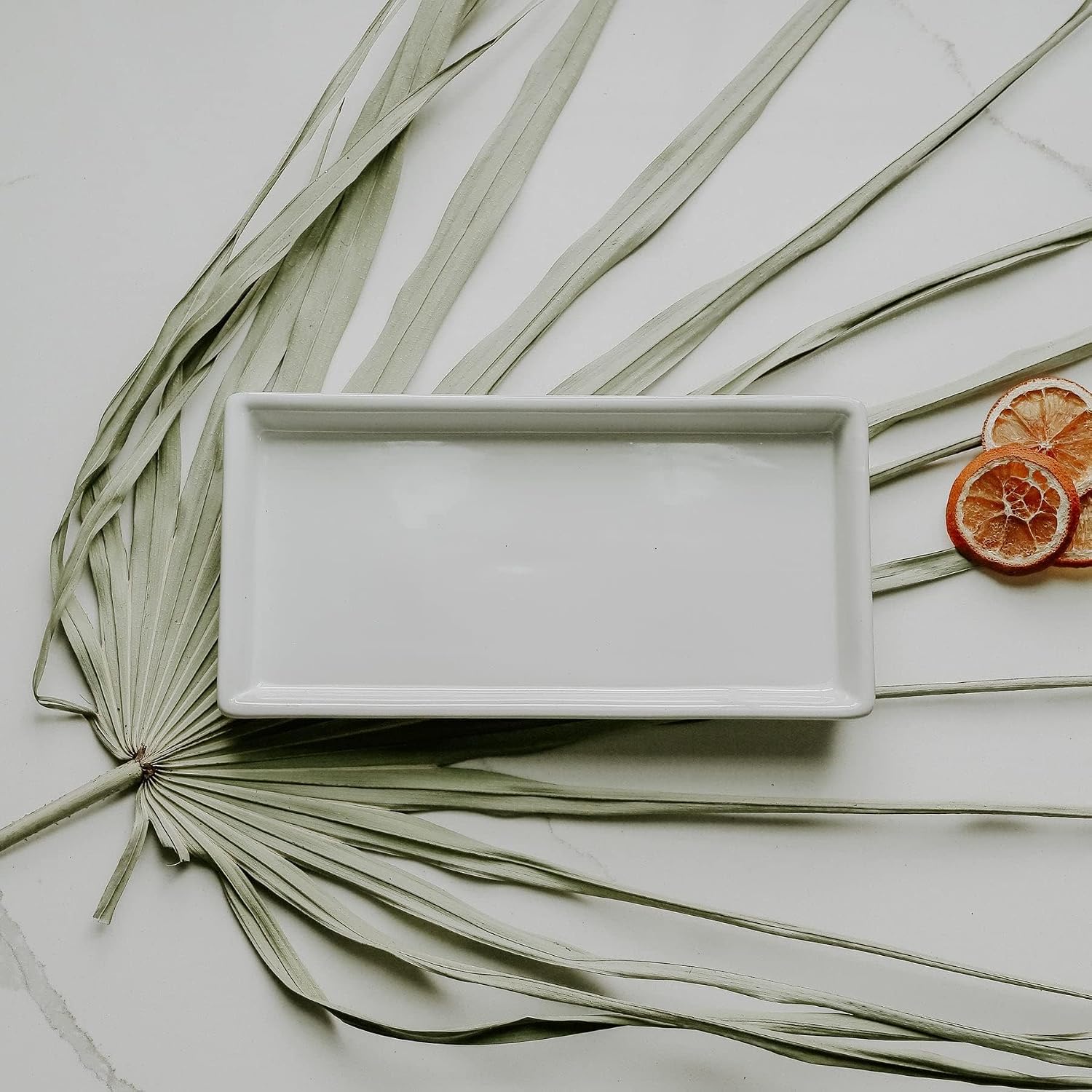 Stoneware Tray / Kitchen and Bathroom Dispenser Holder / White