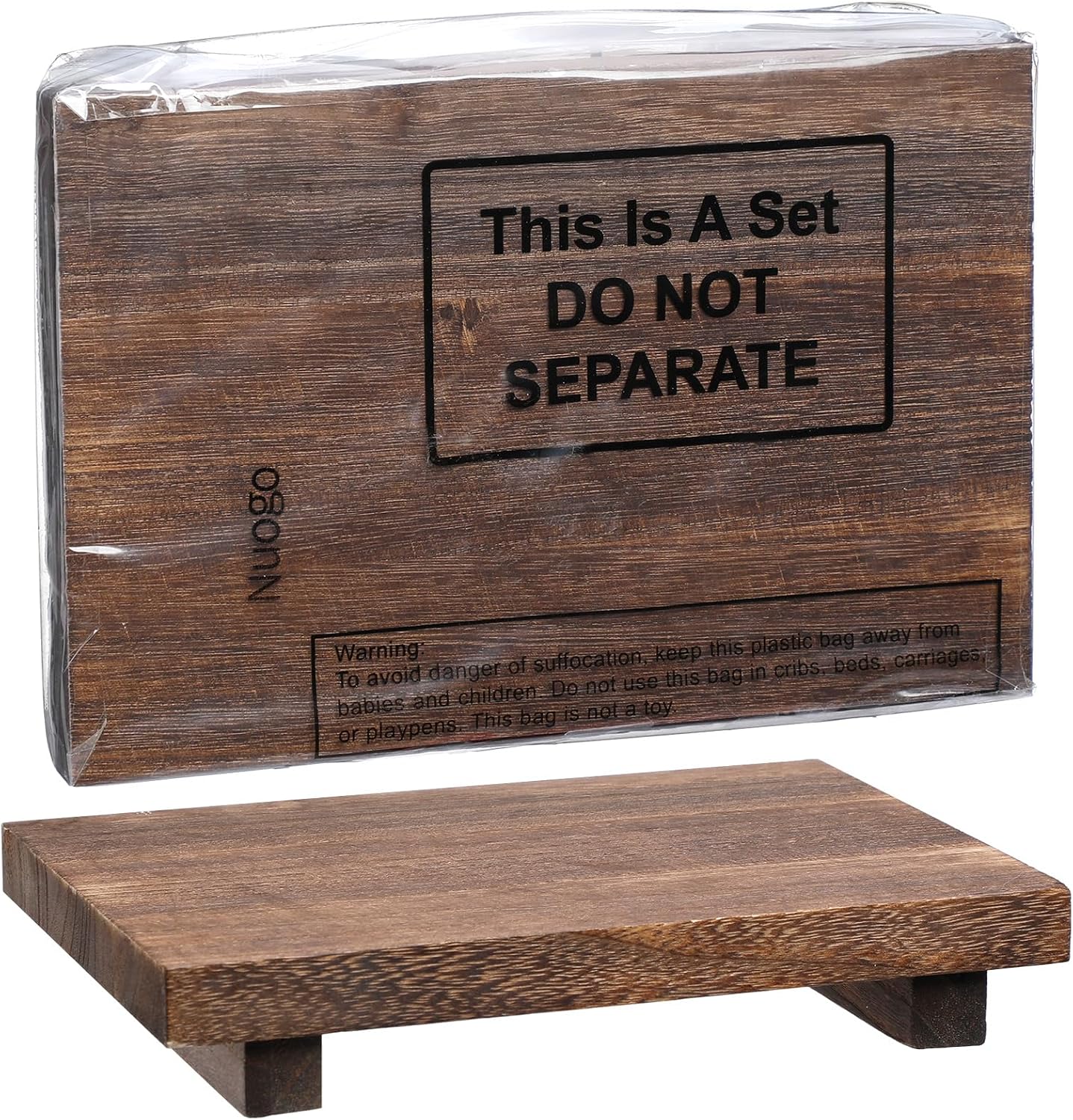Wood Riser Tray Soap / Brown / 9 x 6