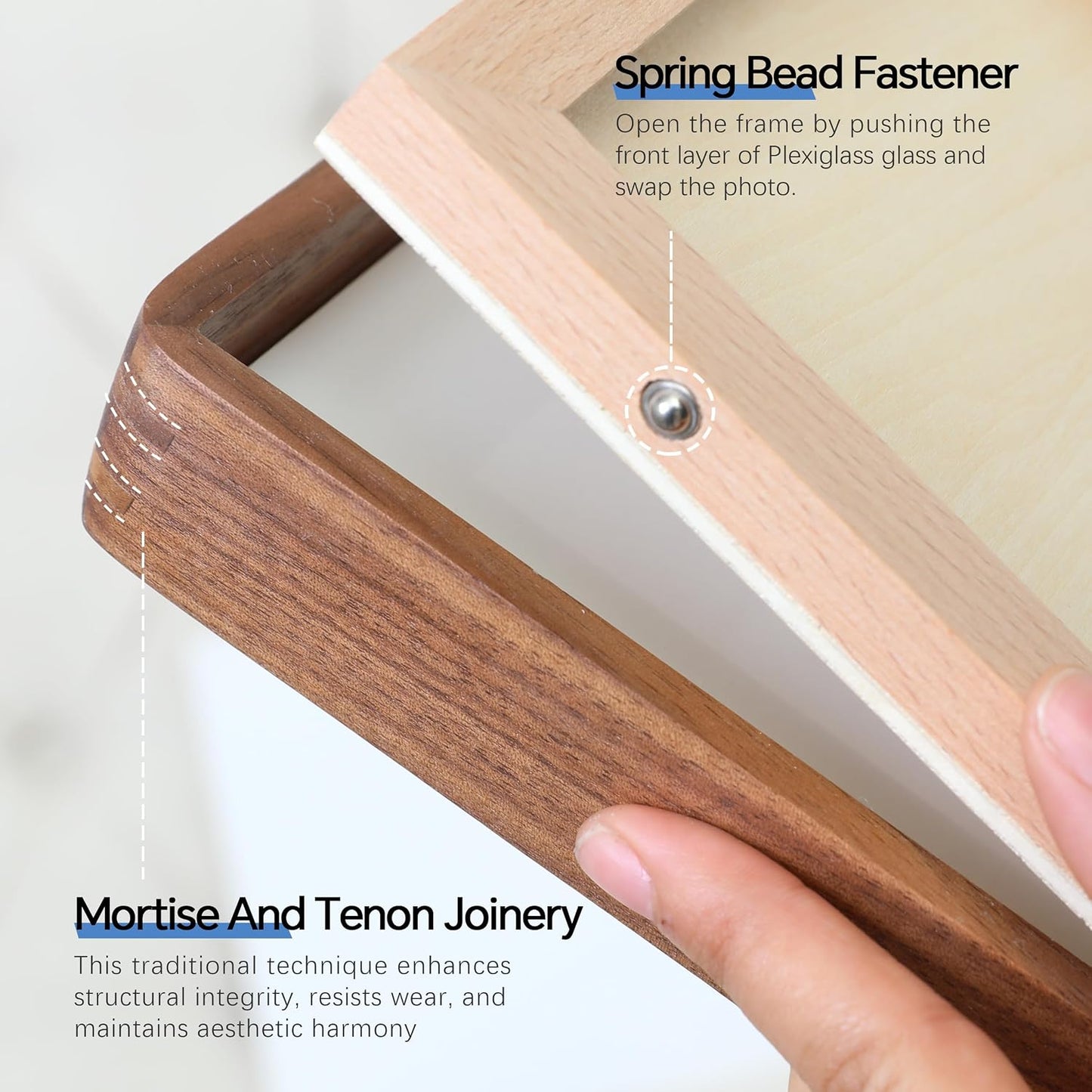Walnut Wood Picture Frame / 2.5 x 3.5 / Matted To / Natural Walnut