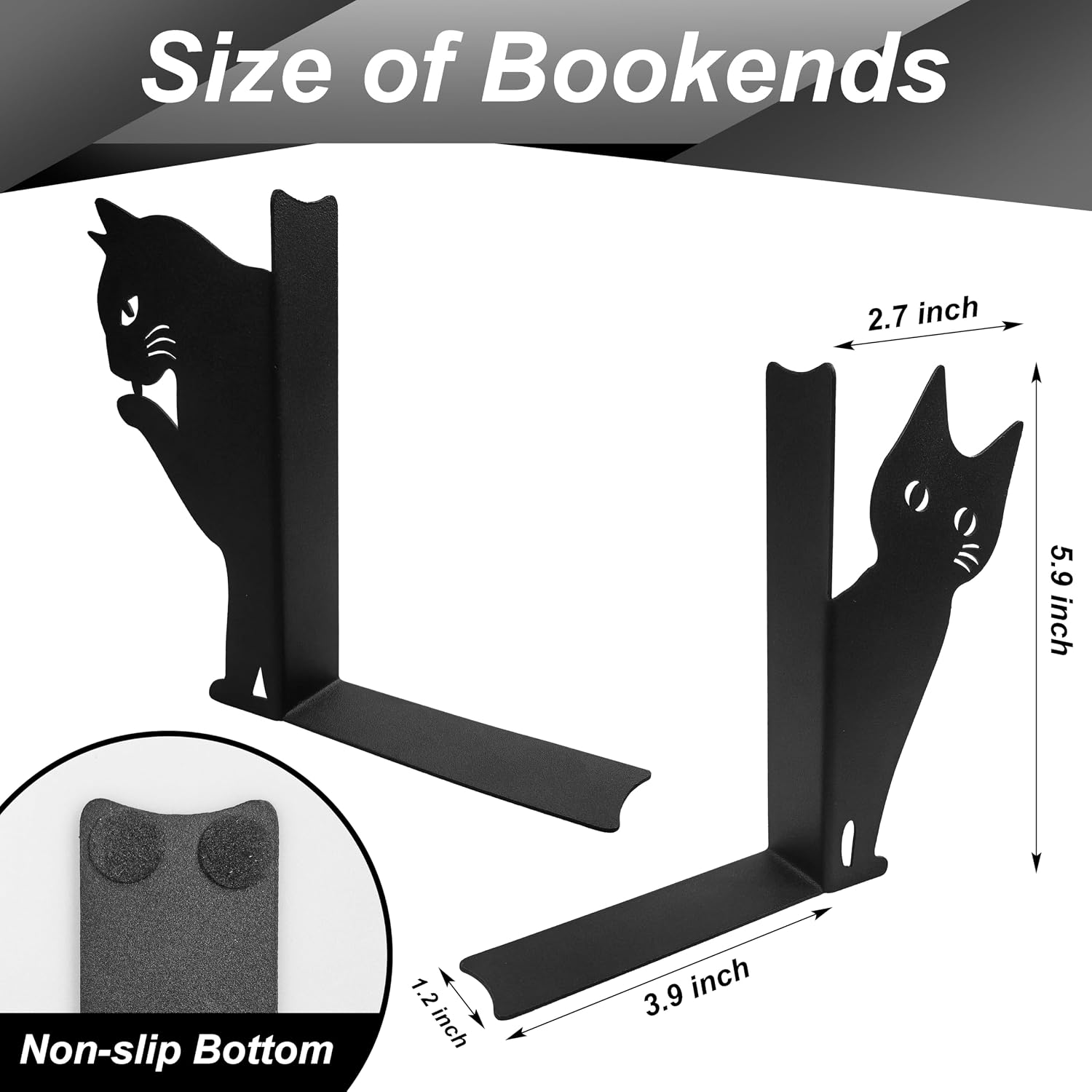 Cat Metal Bookends / Cat Book Ends Decorative