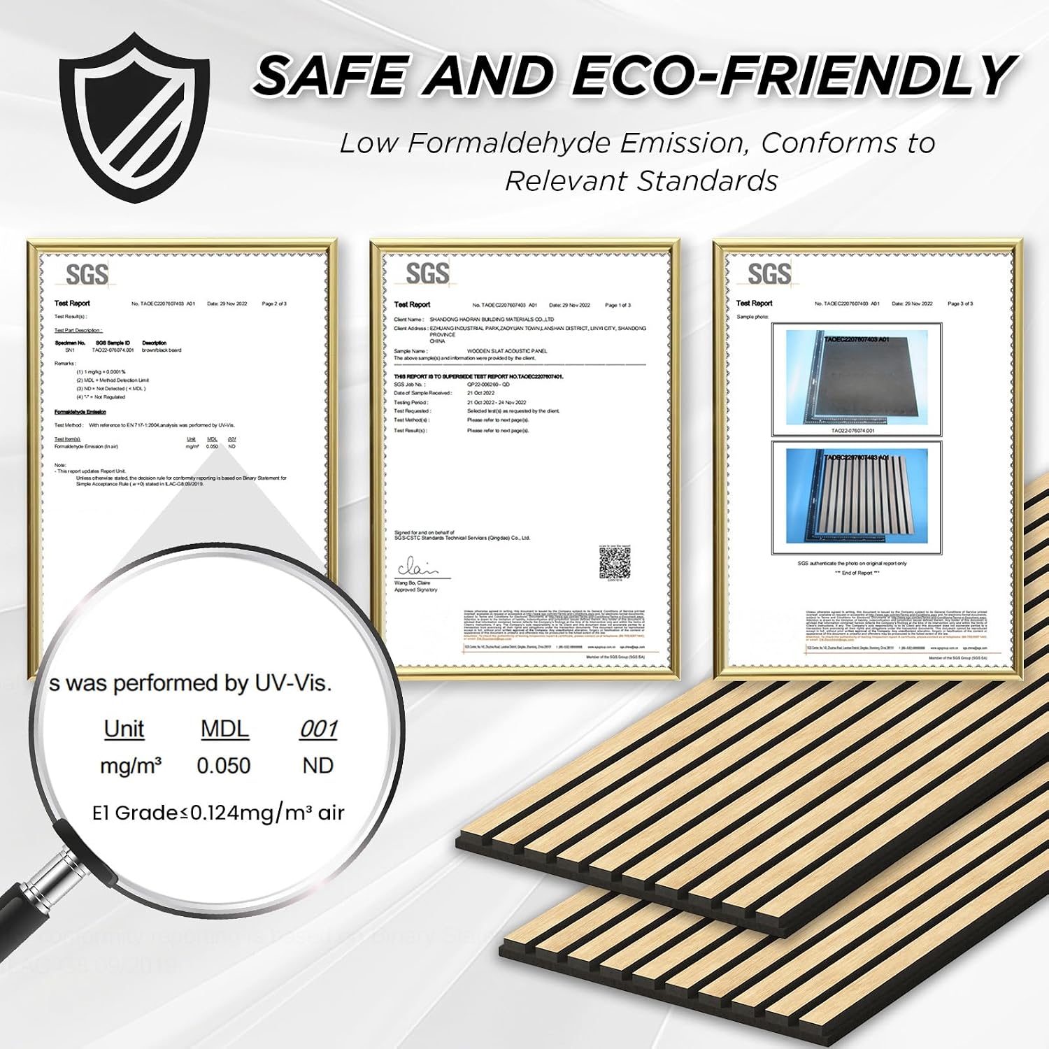 SMARTSTANDARD 2 Pack 106" x 12.6" Wood Slat Wall Panels, White Oak | Soundproof Wooden Wall Panels, Acoustic Wood