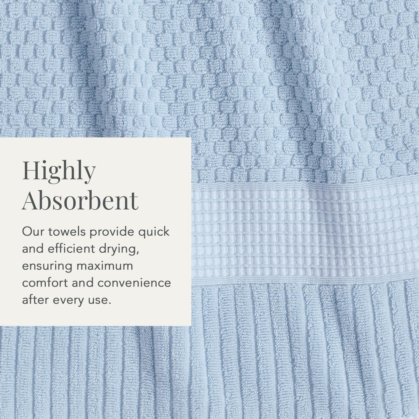 NY Loft 100% Cotton 4-Pack Bath Towel Set | Blue | Oeko-TEX | Quick-Dry | Four 30" x 52" Bath Towels | Super Absorbent