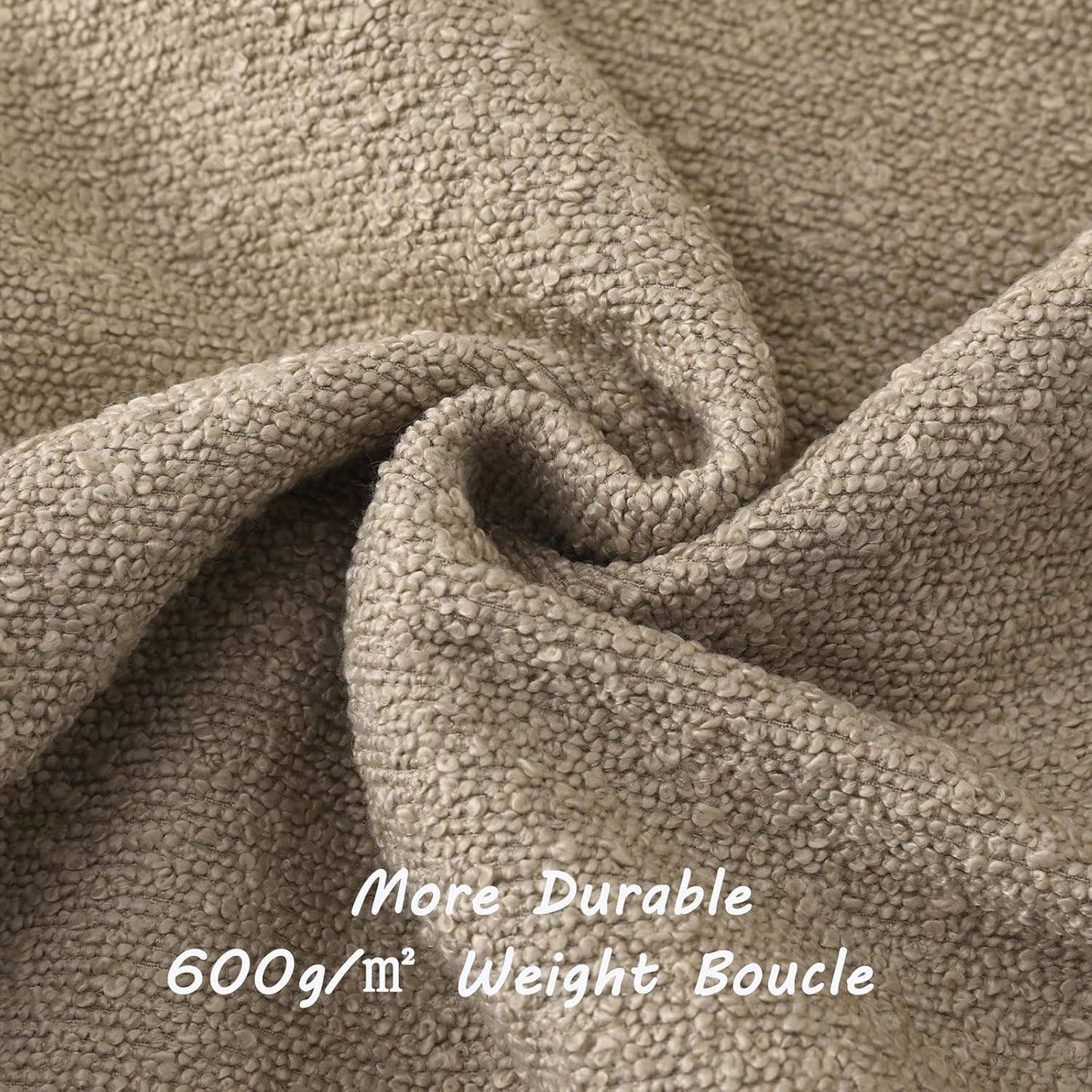 Decorative Throw Pillow Covers Soft Solid Boucle Textured Cushion / Oatmeal / 18 x 18 / Set of 2