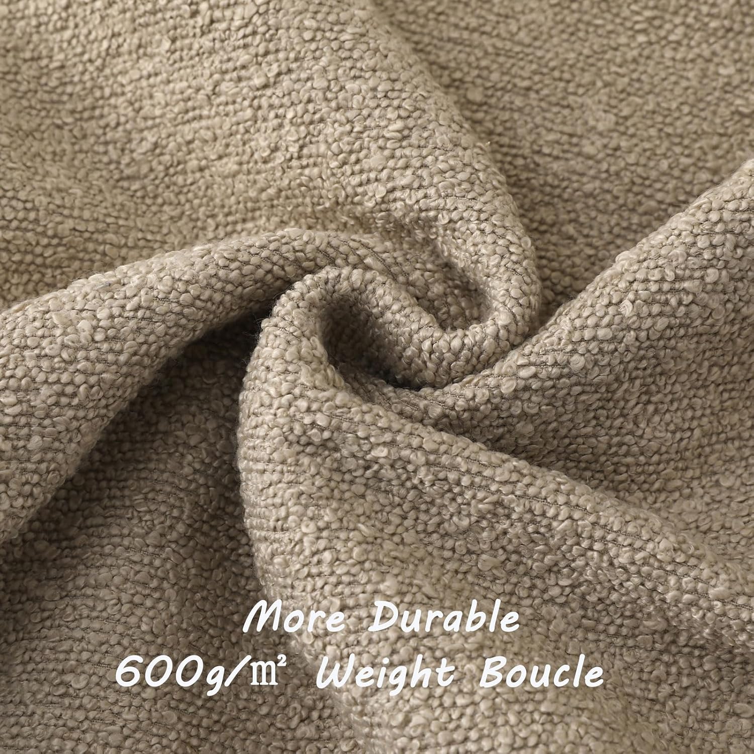 Decorative Throw Pillow Covers Soft Solid Boucle Textured Cushion / Oatmeal / 18 x 18 / Set of 2