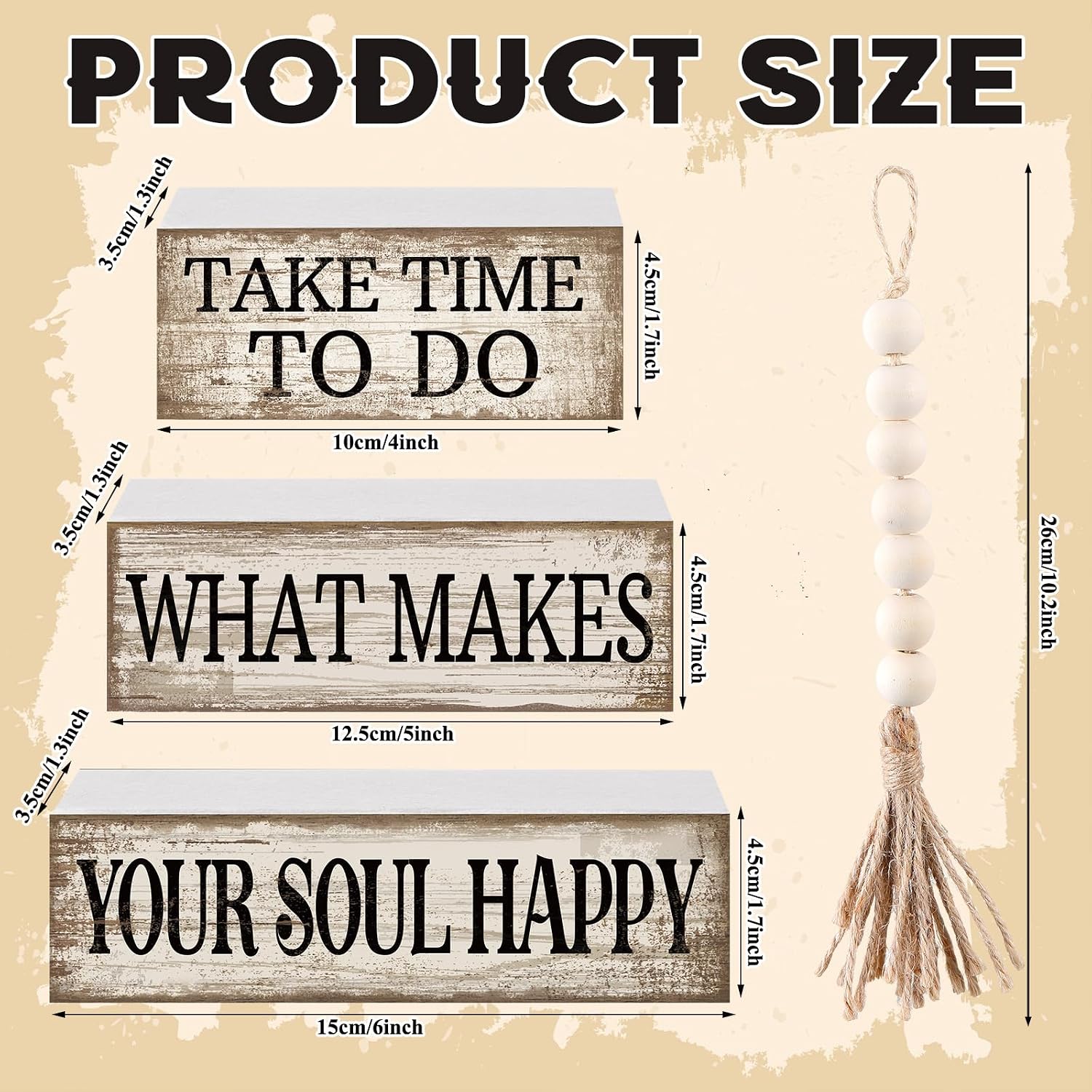 Farmhouse Tabletop Decoration Farmhouse Tiered Tray Decor Rustic Retro / Inspirational / Set of 4