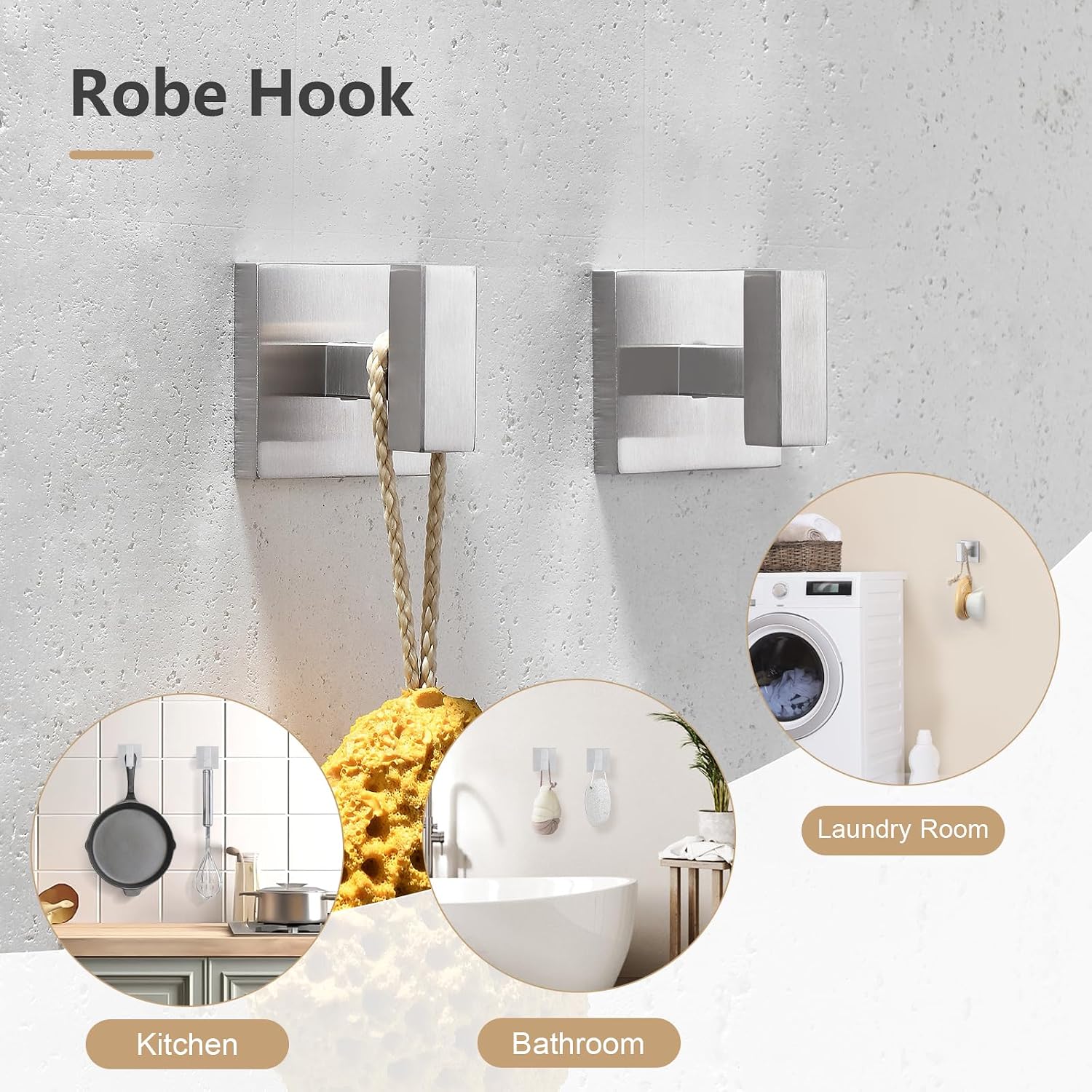 TQKAG 5-Pieces Brushed Nickel Bathroom Hardware Accessories Set 23.6" SUS304 Stainless Steel Towel Bar Set Wall Mounted