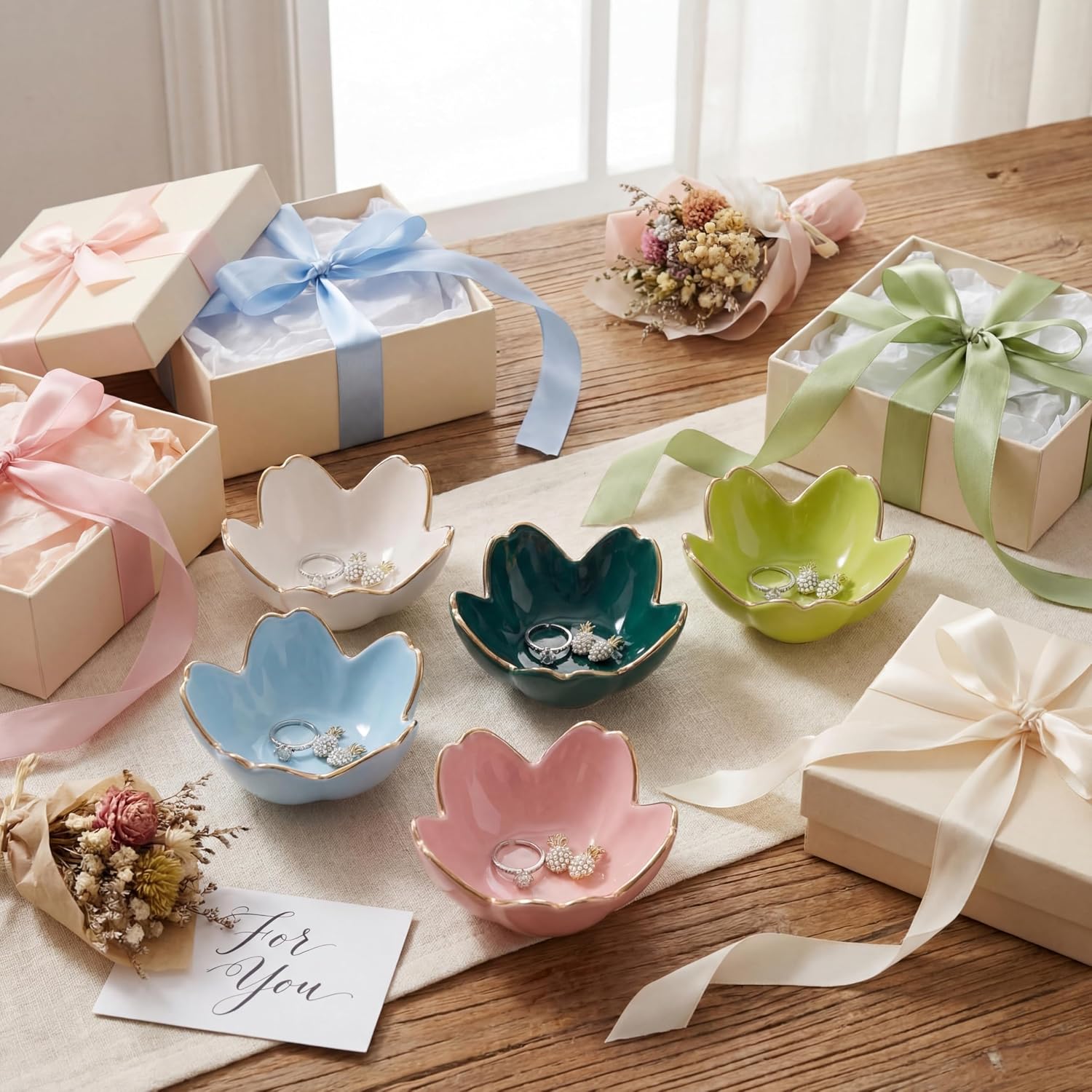 Ceramic Trinket Tray / Pastel Color / Set of 5