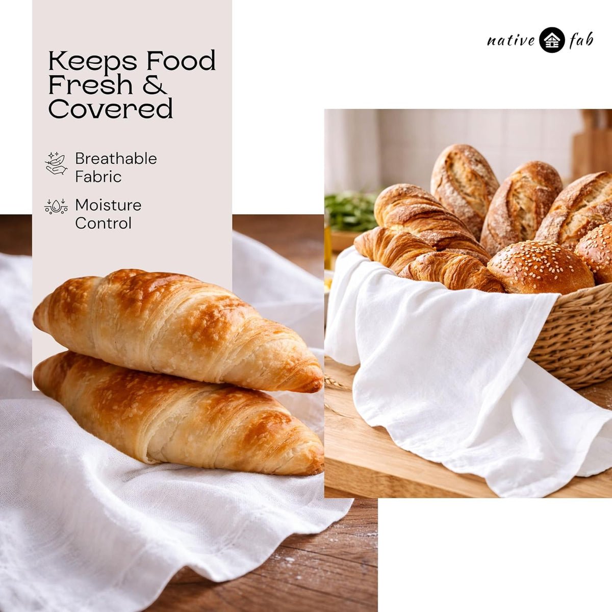 Native Fab Flour Sack Towels 24 Pack, 100% Cotton [18x28 Inches] Durable, Washable, Quick Drying, Premium Quality Tea