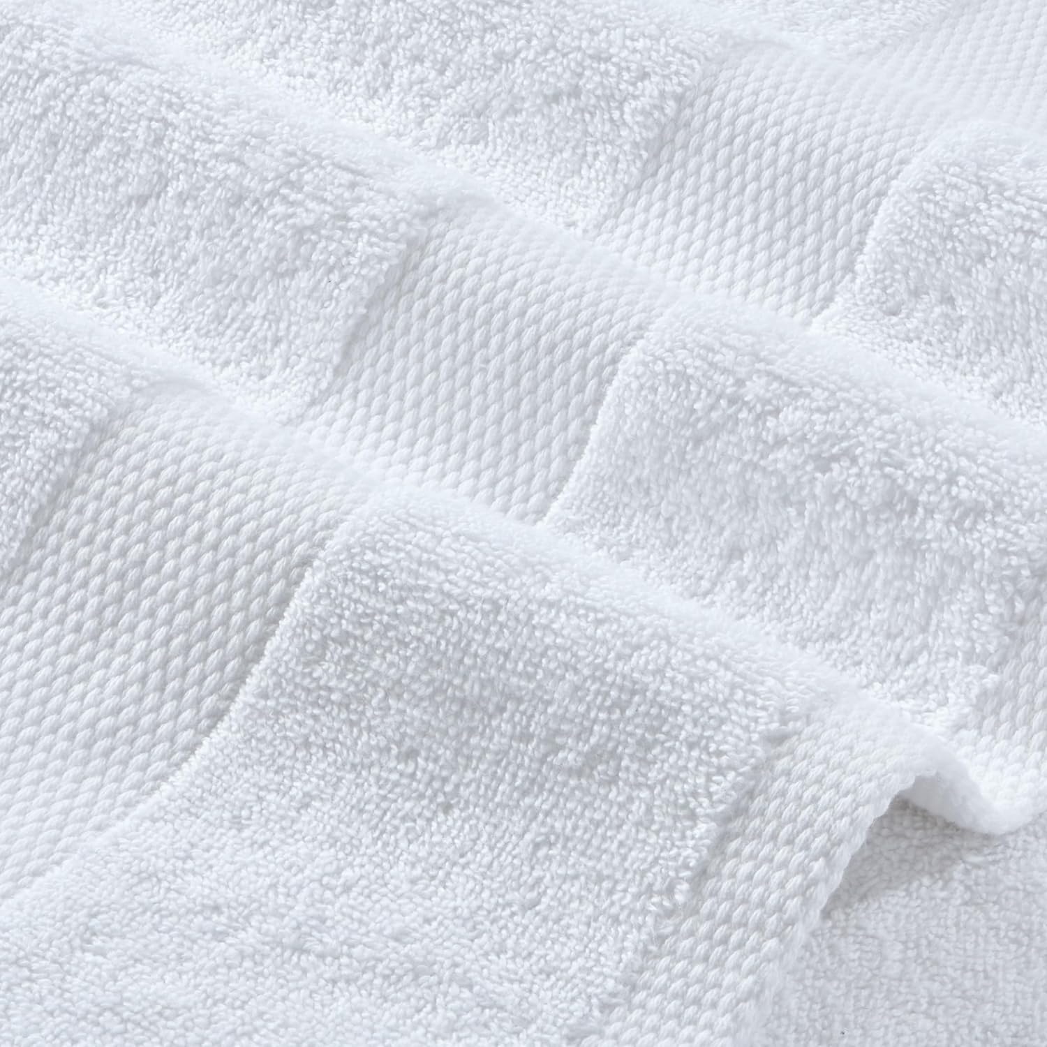 White Bath Towels 24x50 Inch, 6 Pack - Extra Absorbent Cotton Towel Set for Bathroom