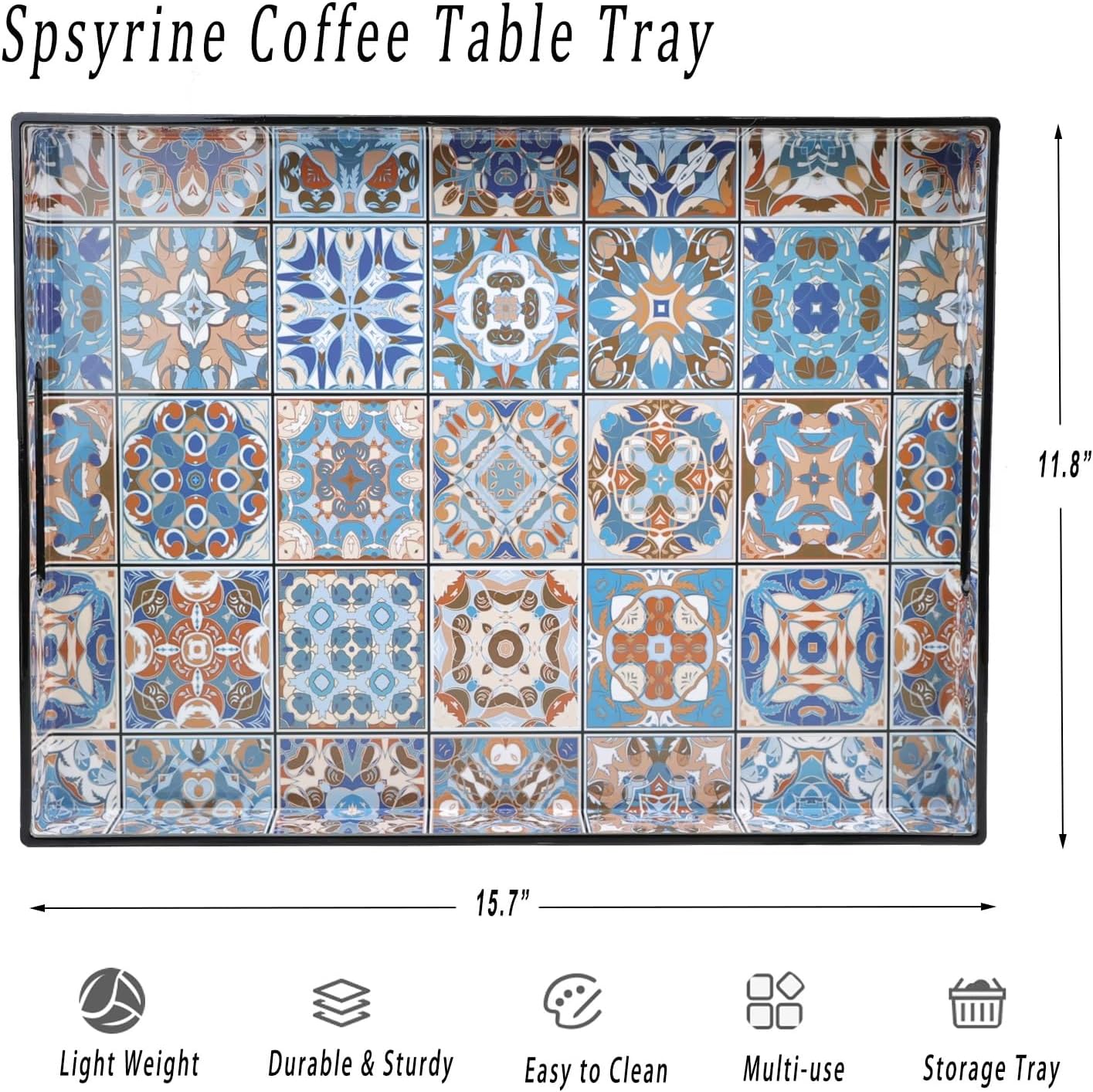 Serving Tray / Plastic Decorative Tray / Multi Boho
