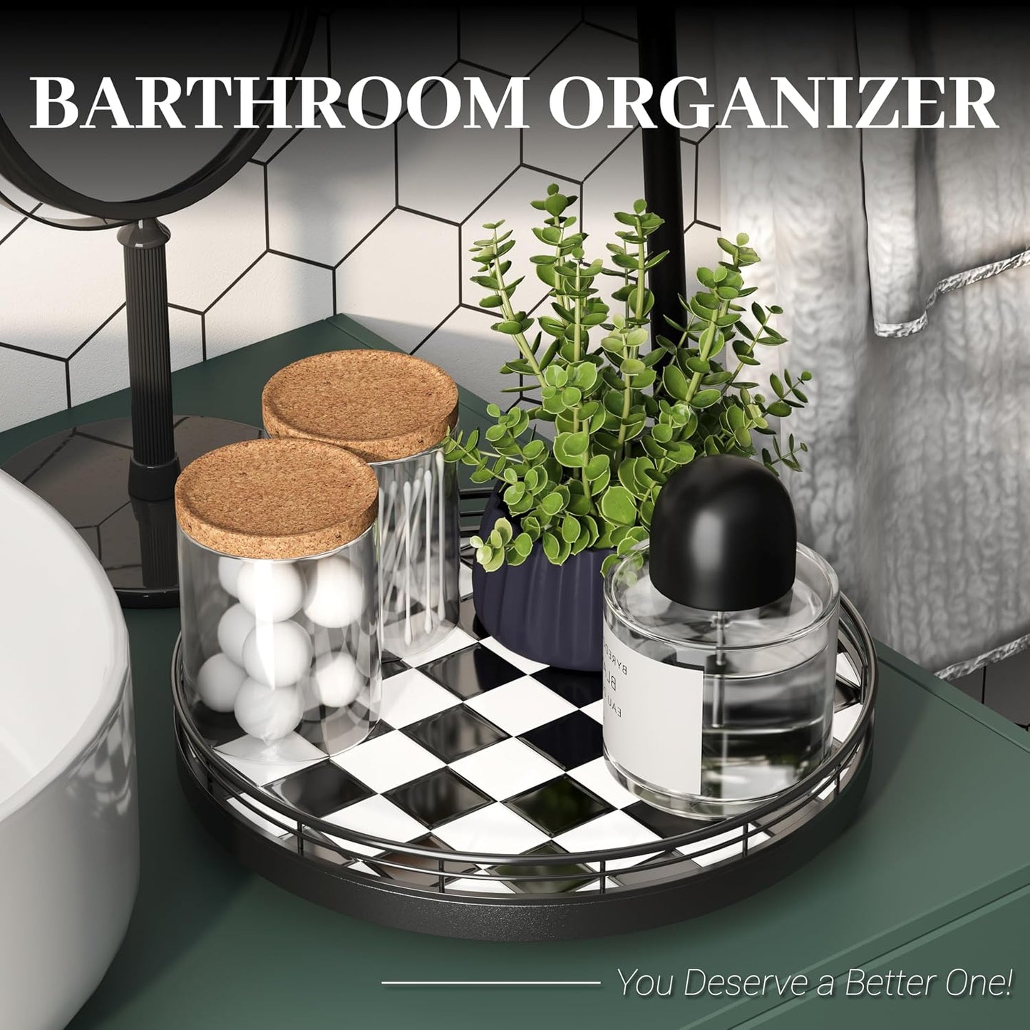 Iron Frame / Rotating Serving Tray / Black