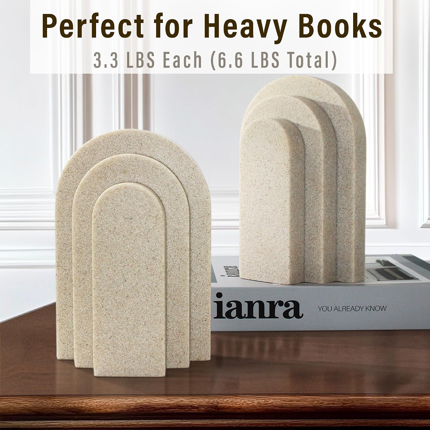 Decorative Modern Bookends / Beige