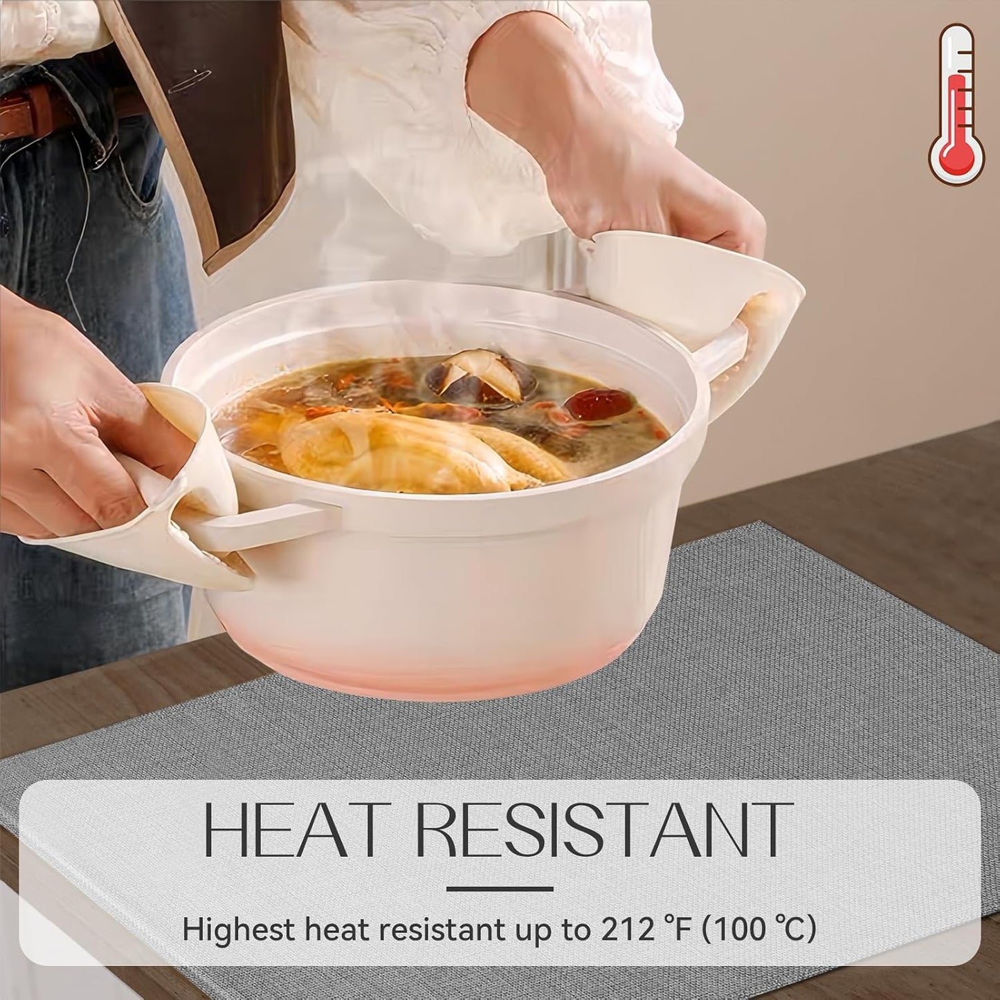 Romanstile Cloth Placemats Set of 8, Heat Resistant Double Layered Thickened Place Mats, Washable Faux Linen Farmhouse