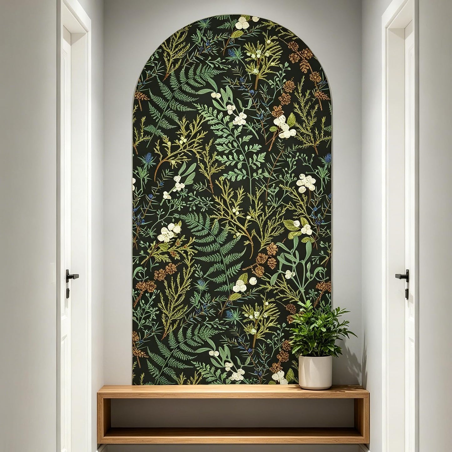 Vintage Floral and Fern Peel and Stick Wallpaper