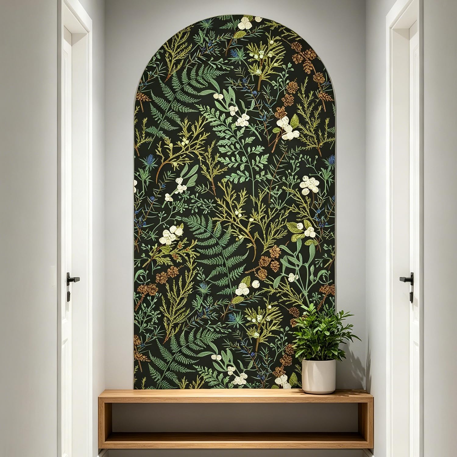 Vintage Floral and Fern Peel and Stick Wallpaper