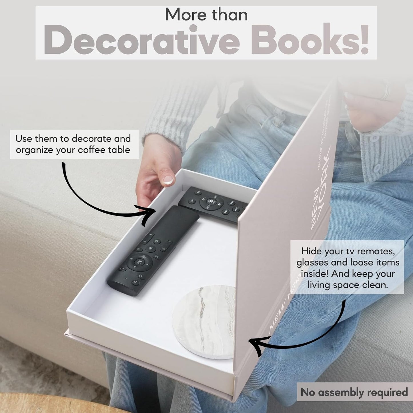 Faux Book Storage Box / Mocha/mocha / Modern / Beige / Set of 2