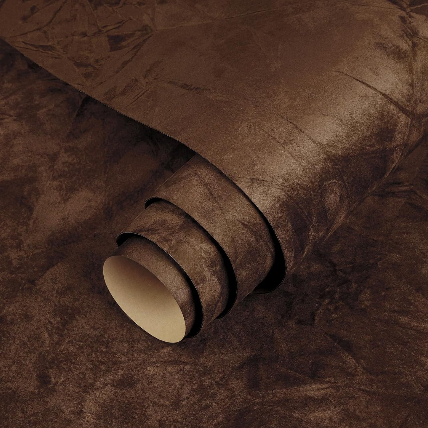 Brown Peel and Stick Wallpaper Velvet Wallpaper / 79 x 17.5 / Brown Velvet