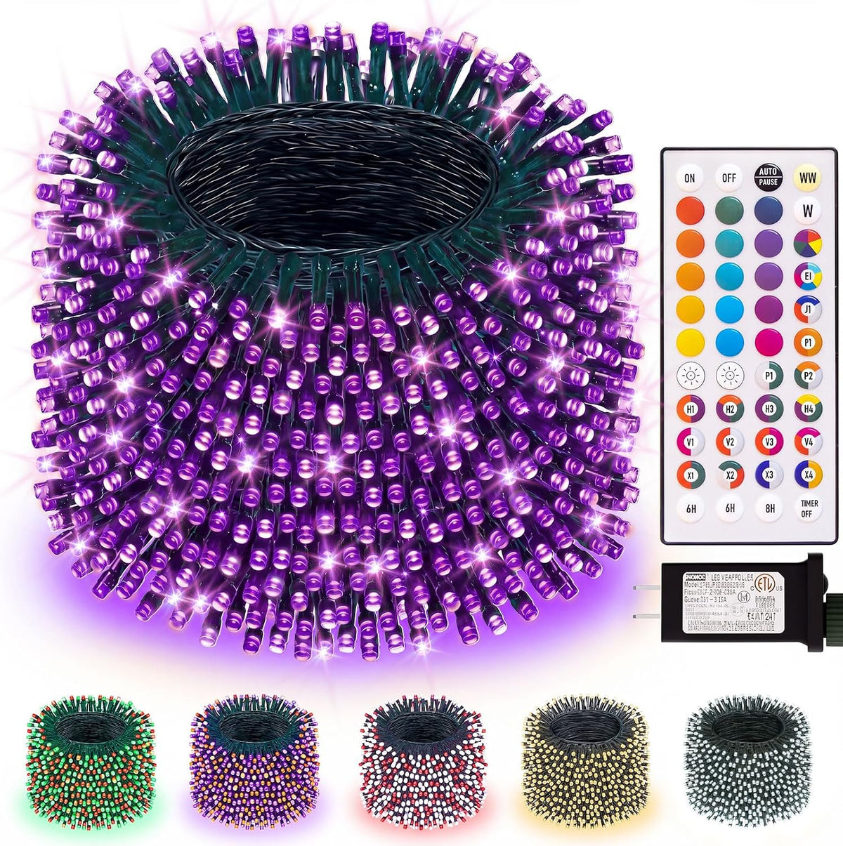 LitHome Color Changing Christmas String Lights Connectable, 66Ft 200 LED
