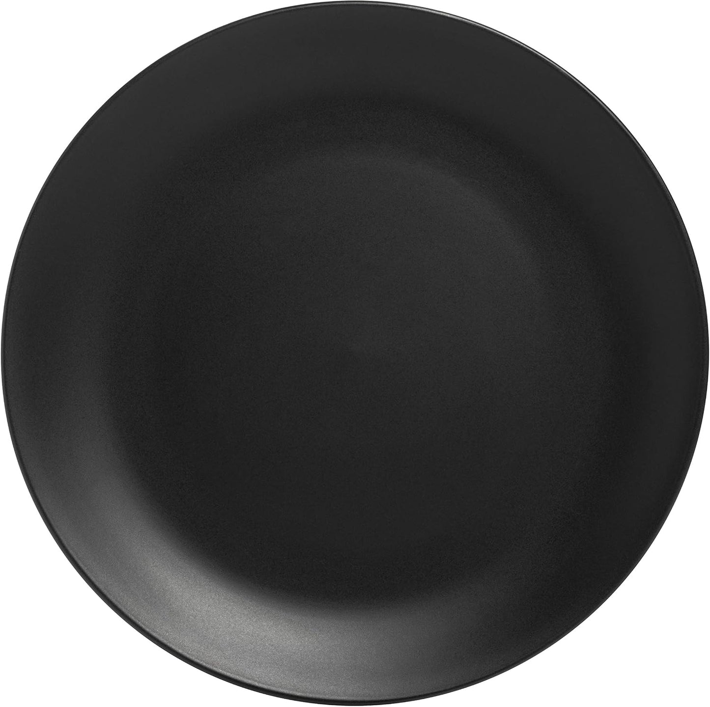 10 Strawberry Street Wazee Matte 10.5" Coupe Dinner Plate, Set of 6, Black