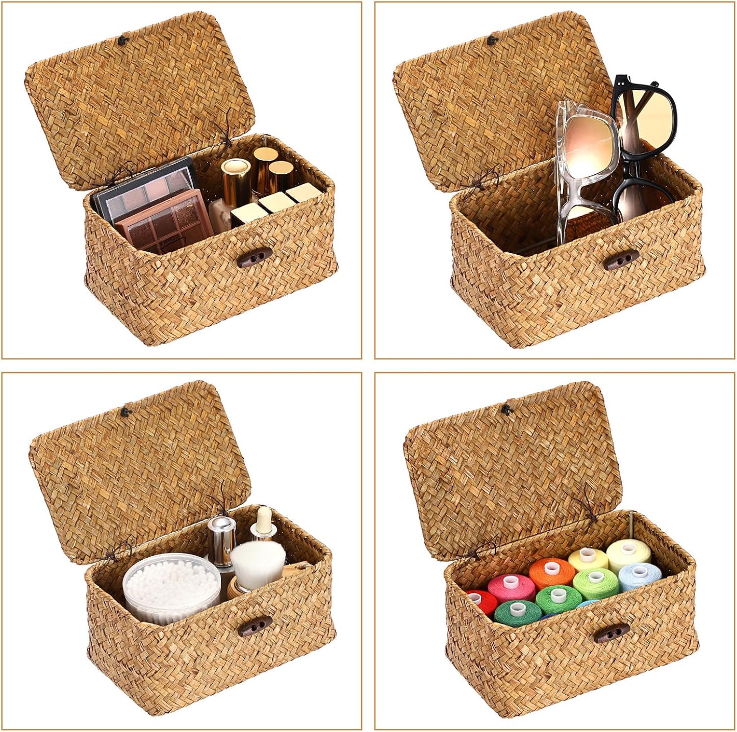 Mini Seagrass Basket / 7.0 x 4.3 x 3.3 / Caramel Color
