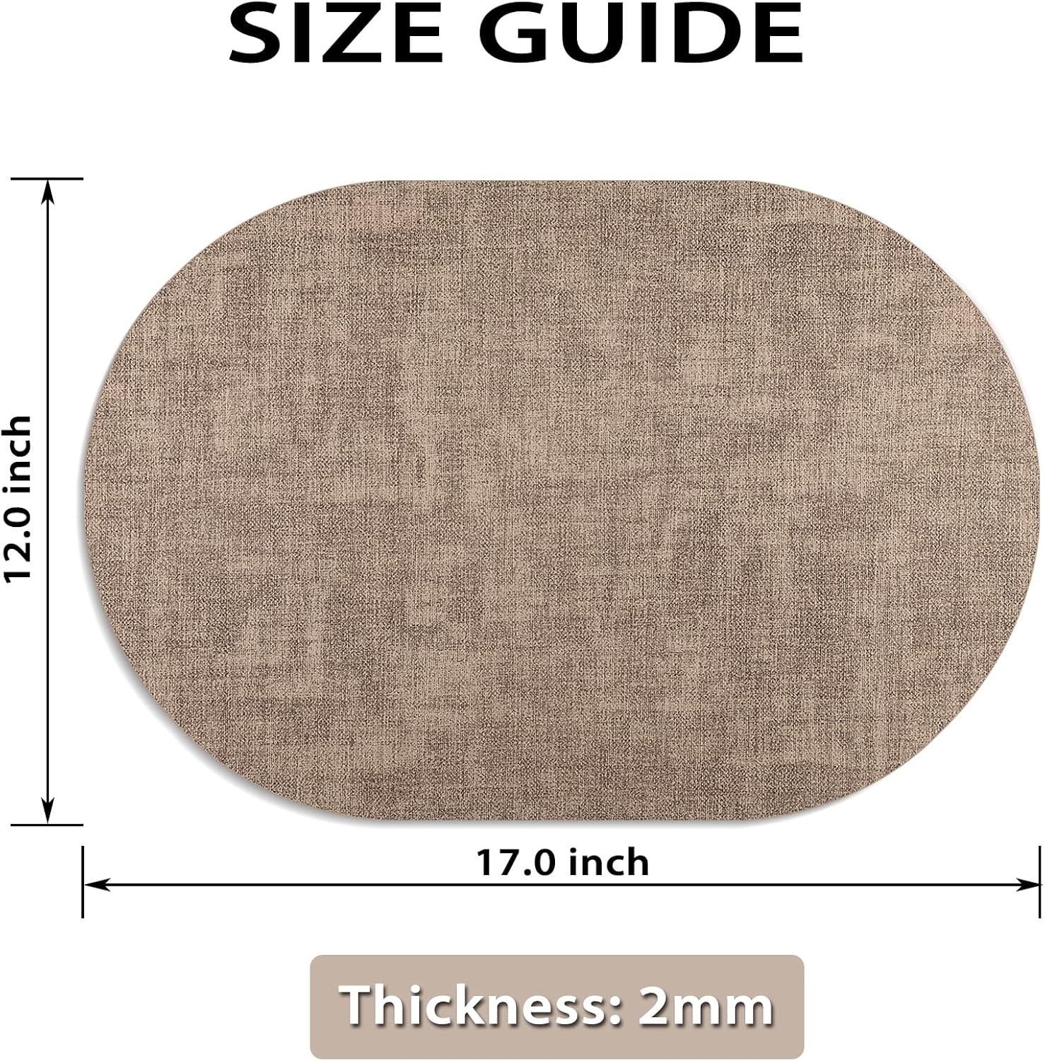 Placemats Set of 8 Non Slip, Heat Resistant Oval Faux Leather Place mats Double Layer, Waterproof Table Mats Easy to