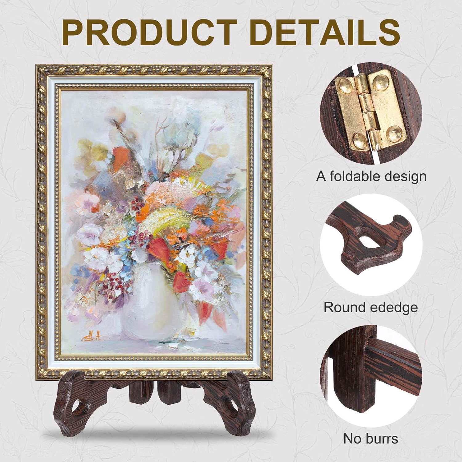 Wooden Easel Plate Holder / Natural / Set of 3