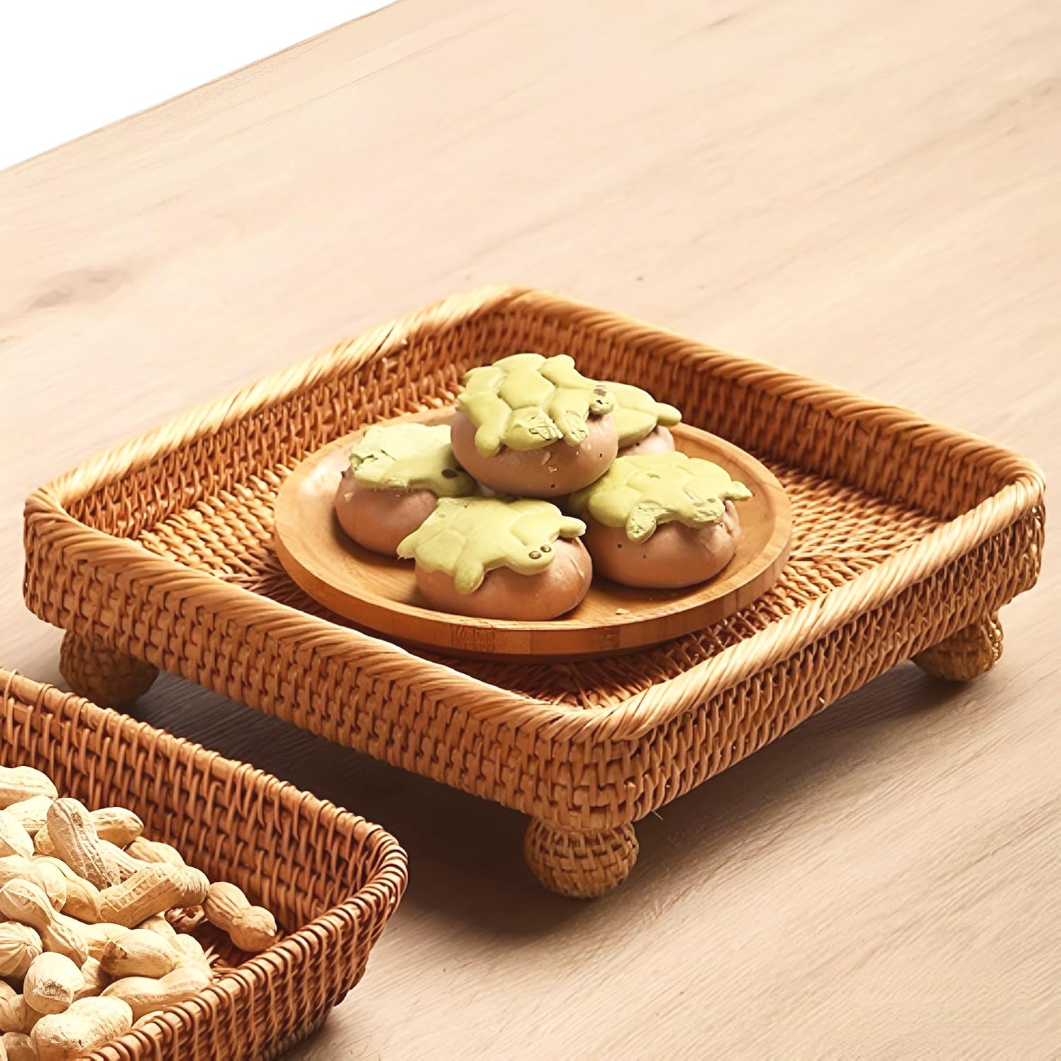 Small Items Serving Basket Vanity Tray / 9" Square