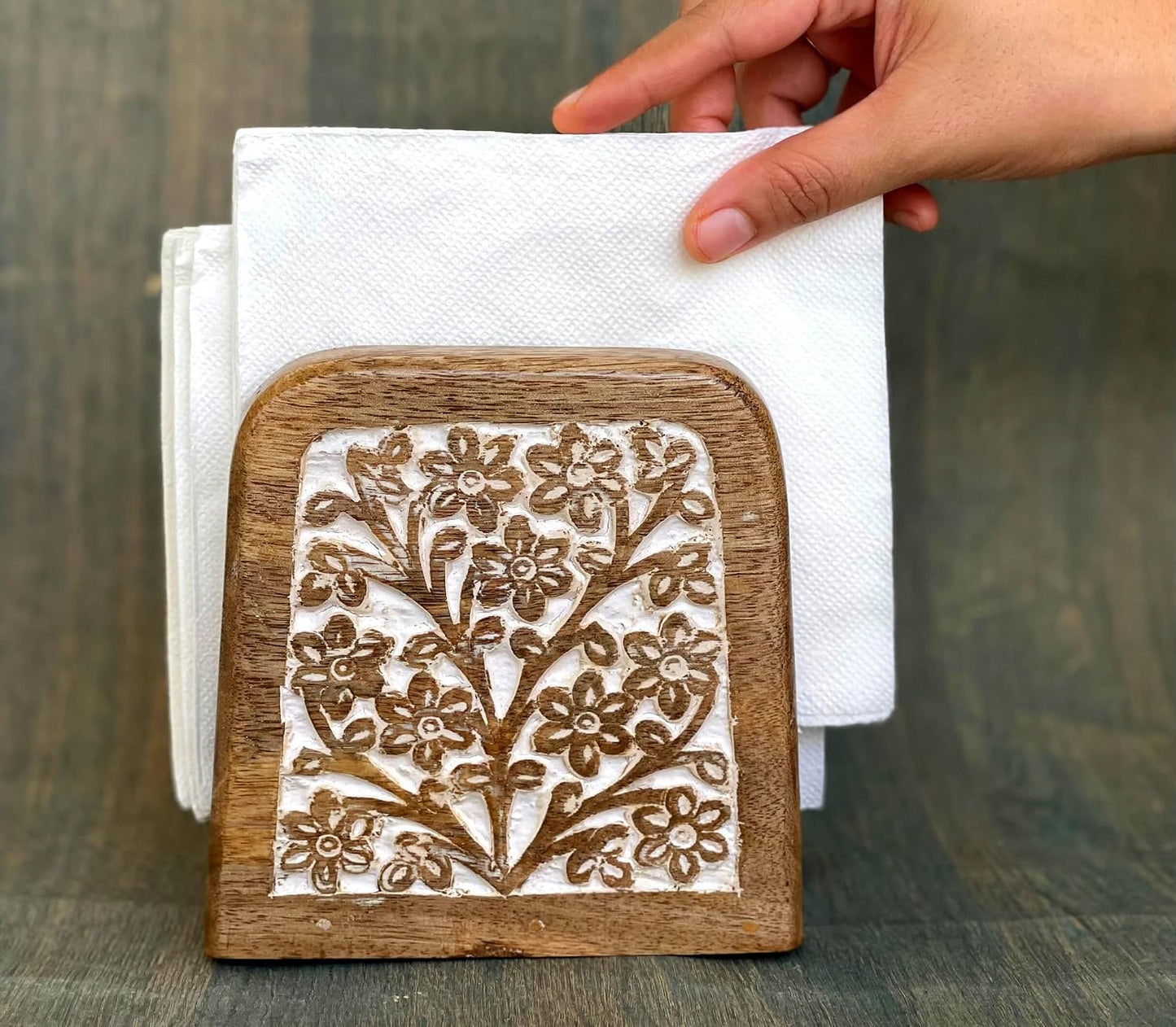Boho Paper Napkin Holders / White