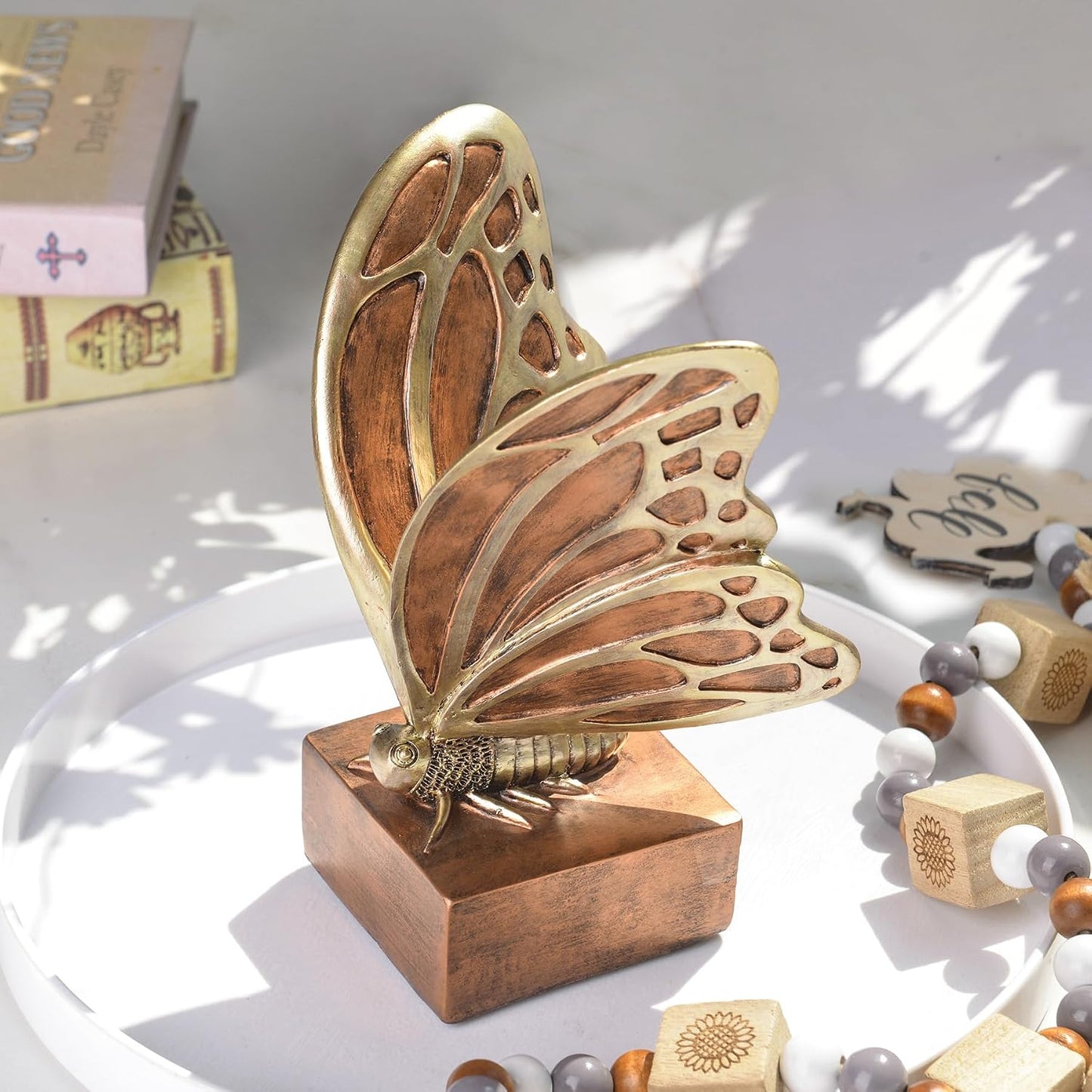 Vintage Butterfly Bookends / Brown