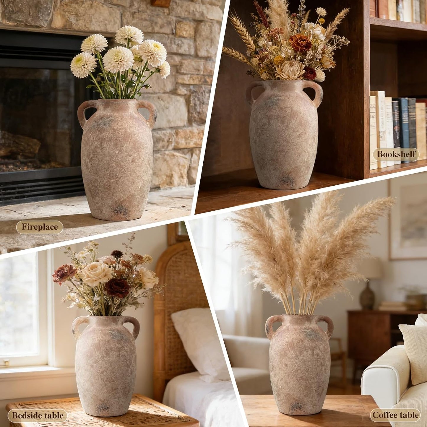 Ceramic Vase-Boho Decorative Vase / Brown