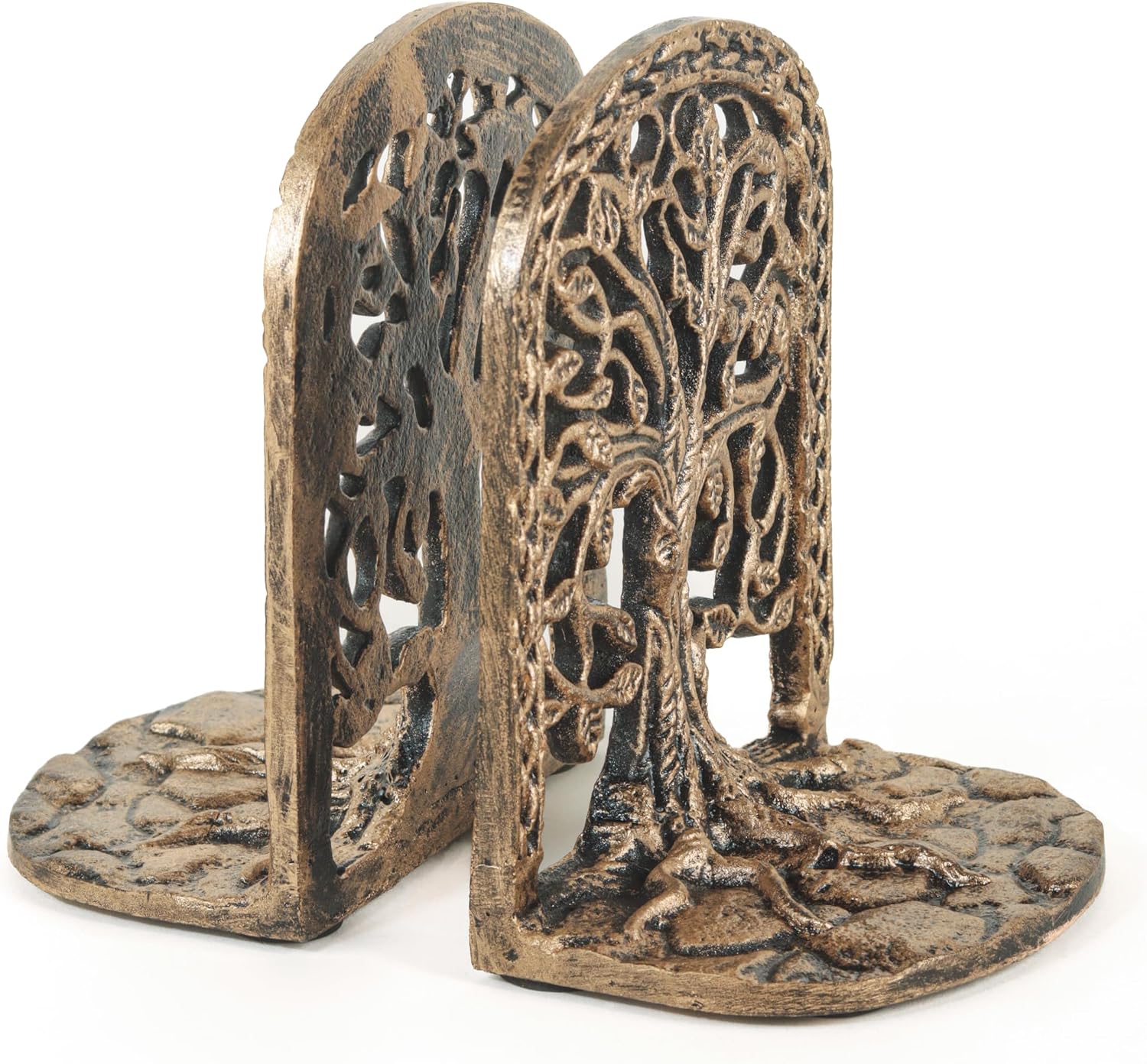 Tree of Life Bookends Set Heavy Duty Metal Book Ends