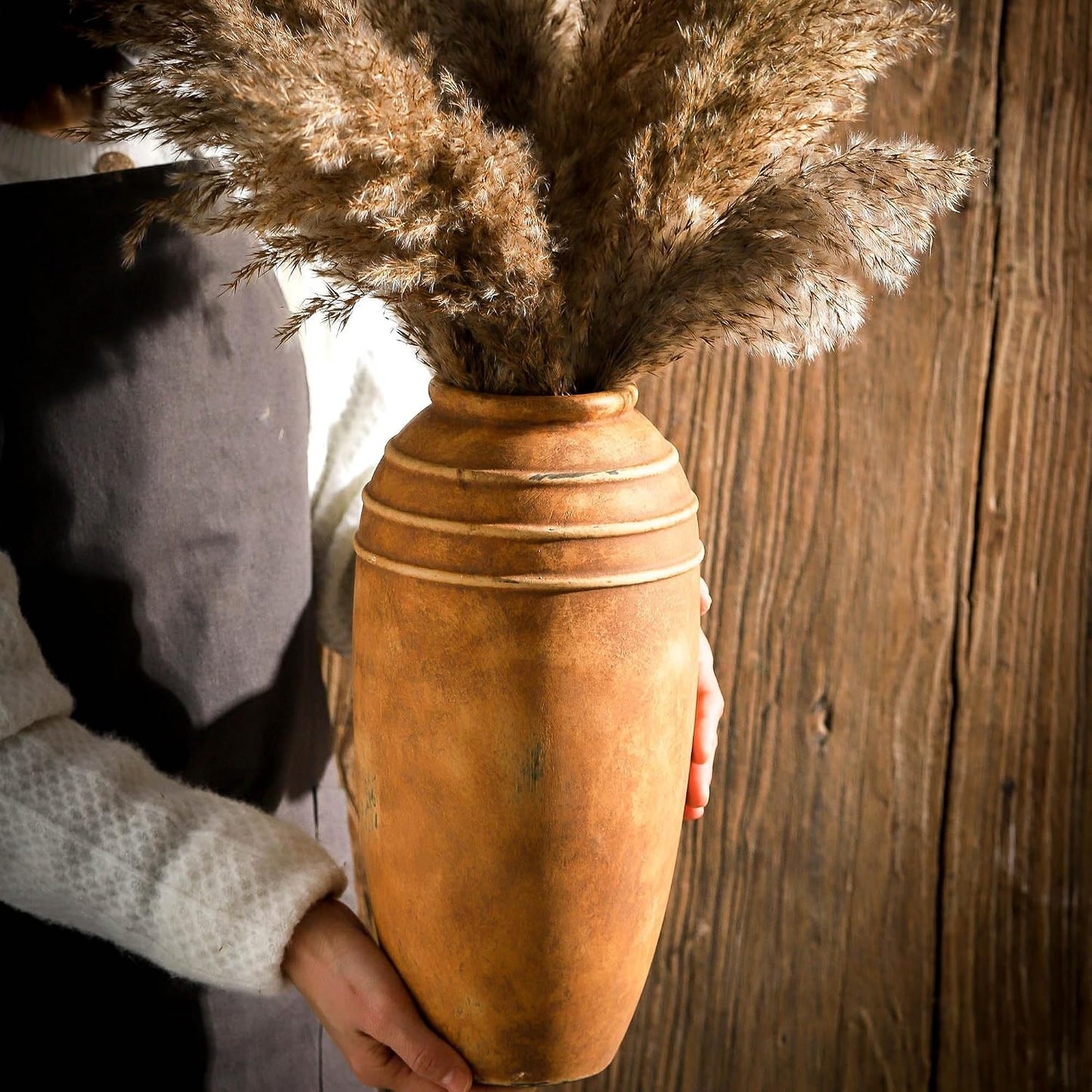 Large Ceramic Flower Vase / 101-2-12.87in / 12.87 Inch