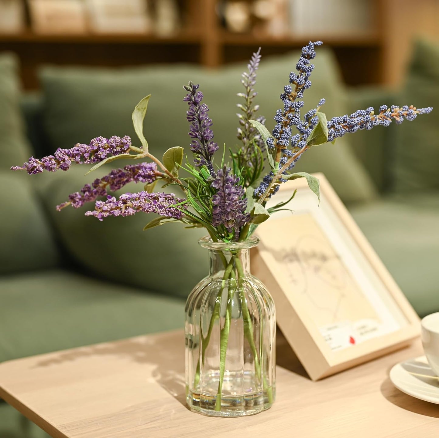 Faux Silk Flowers Fake Plant Decor / Purple