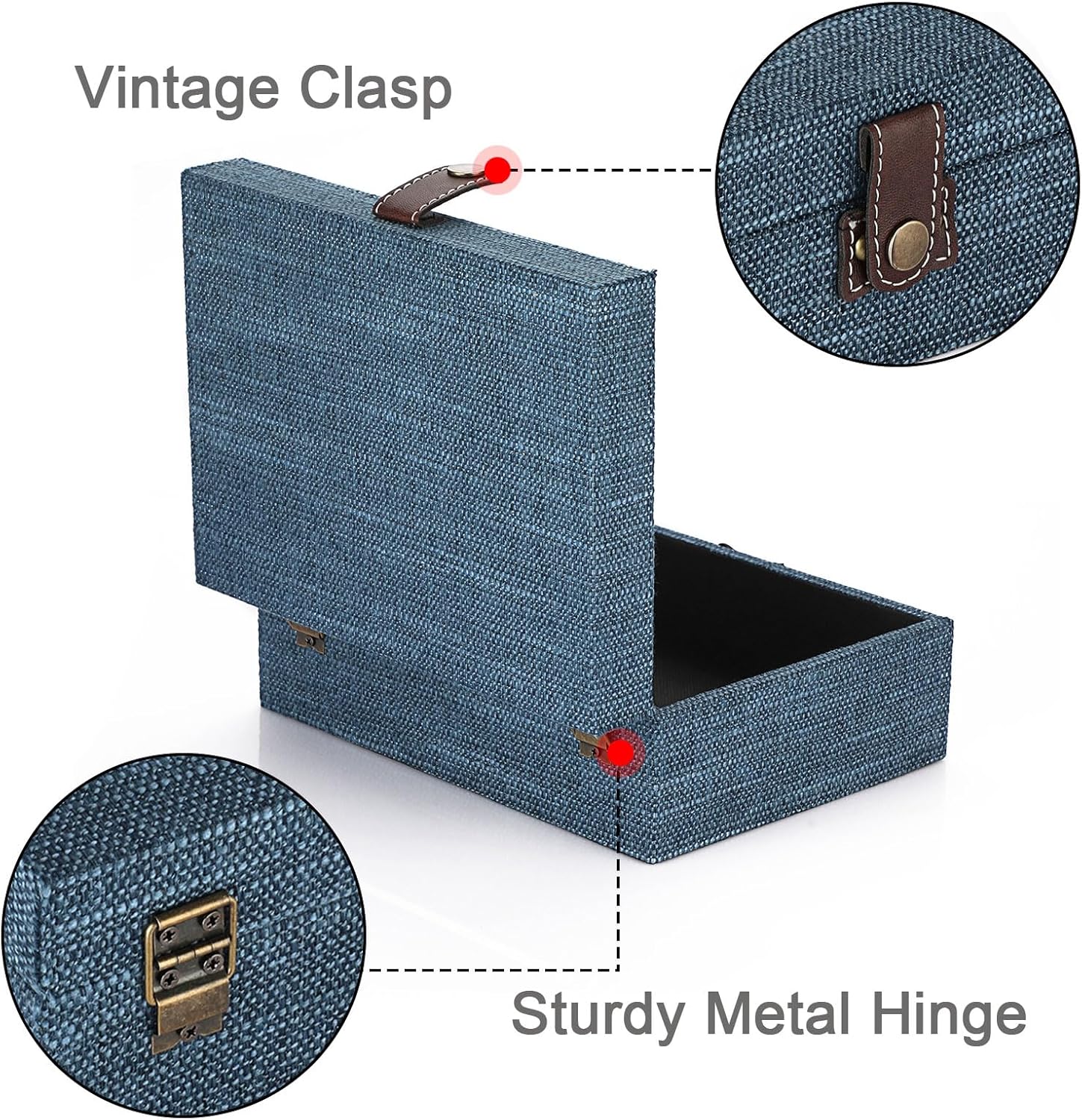 Wooden Decorative Trinket Jewelry Box / Medium / Blue