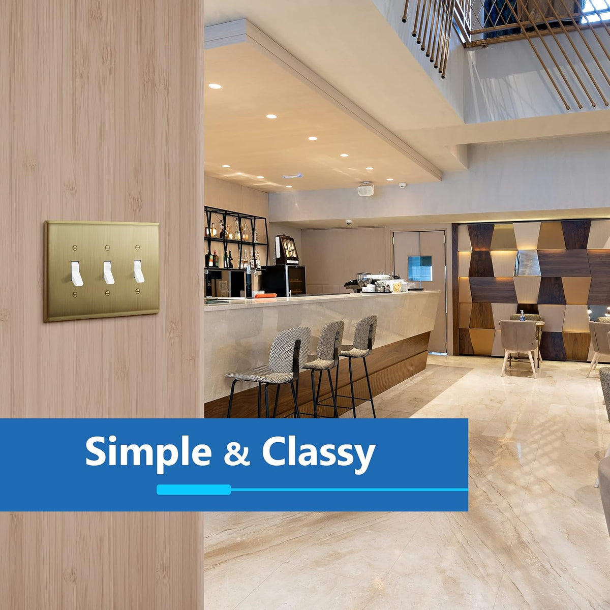 LIDER Toggle Light Switch Metal Wall Plate, Mid-Size 3-Gang, 2-Pack | Stainless Steel, Corrosion Resistant, Brushed