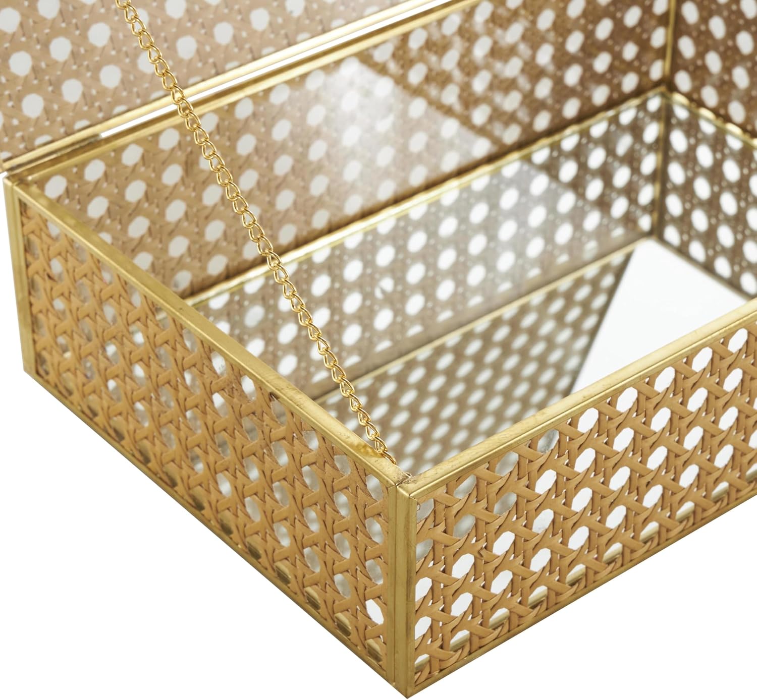Glass Panels and Chain Accent / 10", 8"W / Set of 2