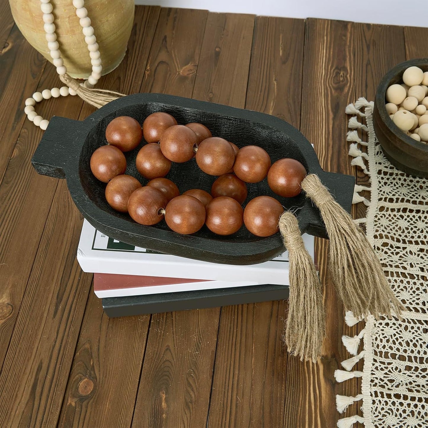 Extra Large Wood Bead Garland Brown / 7 Brown / 41 Inches