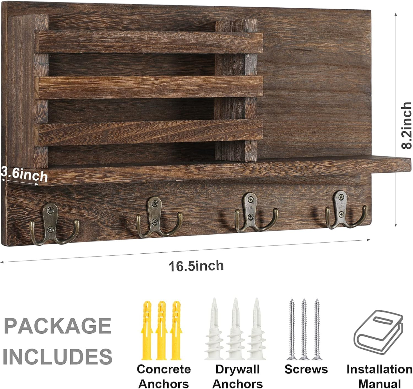 Key & Mail Holder / Brown