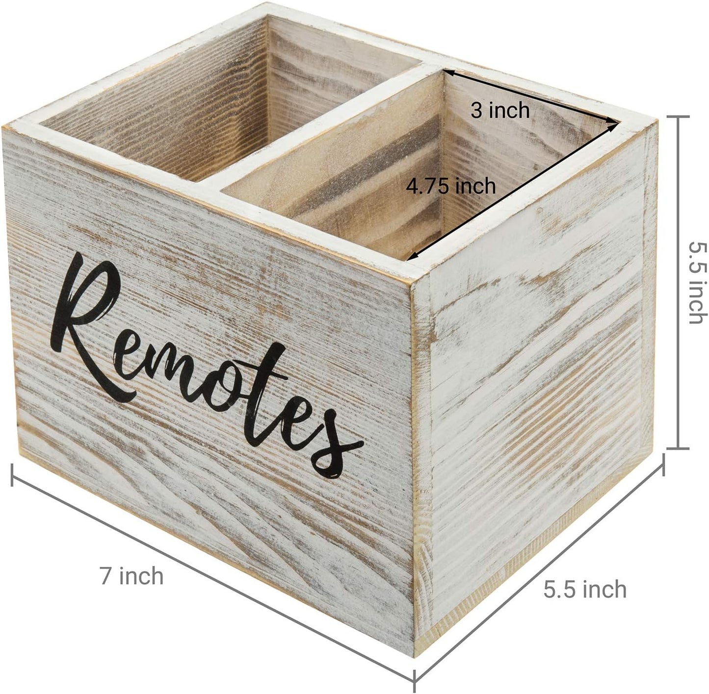 TV Remote Holder / Whitewashed
