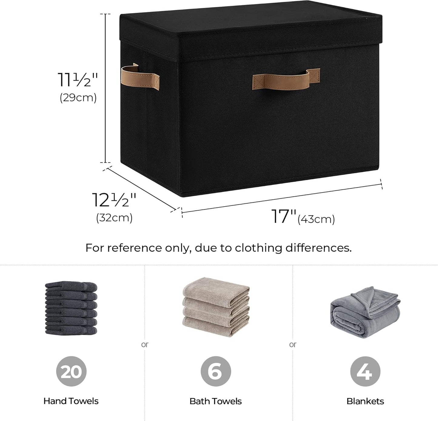 Fabric Storage Bins / Black / Jumbo